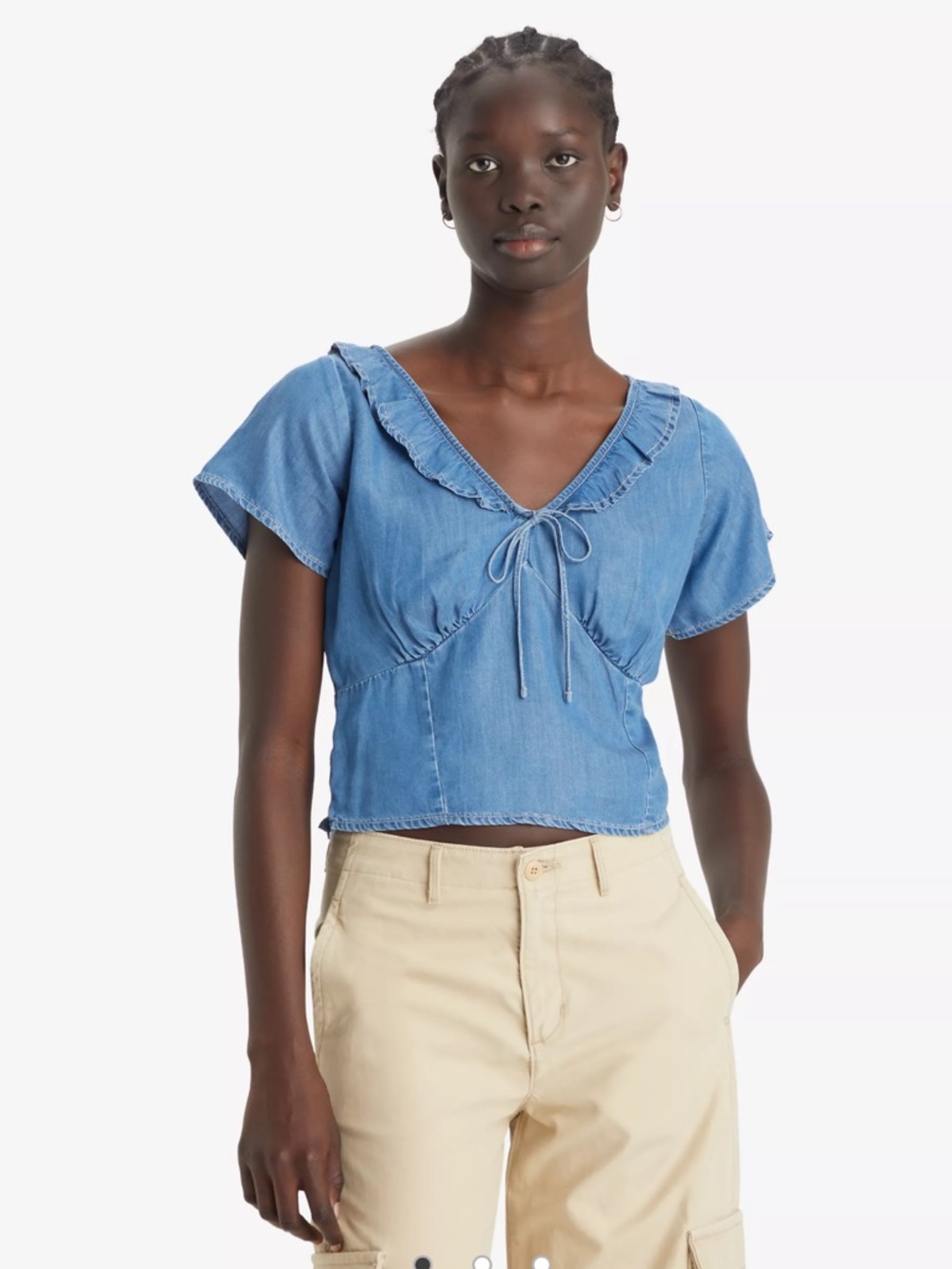 NWT Levi’s Mylene Blouse In Vacation Mode- Medium Wash- Retail $50